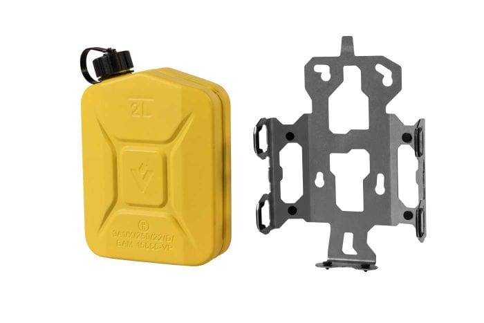 Touratech 01-050-3428-0 Touratech Voyager Zega Evo 2 liter jerrycan van staal met houder Jerrycan