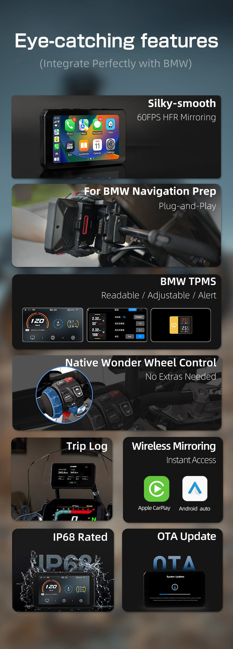 Chigee Chigee AIO-5 Play voor BMW met plug-and-play navigator houder Navigatiesystemen